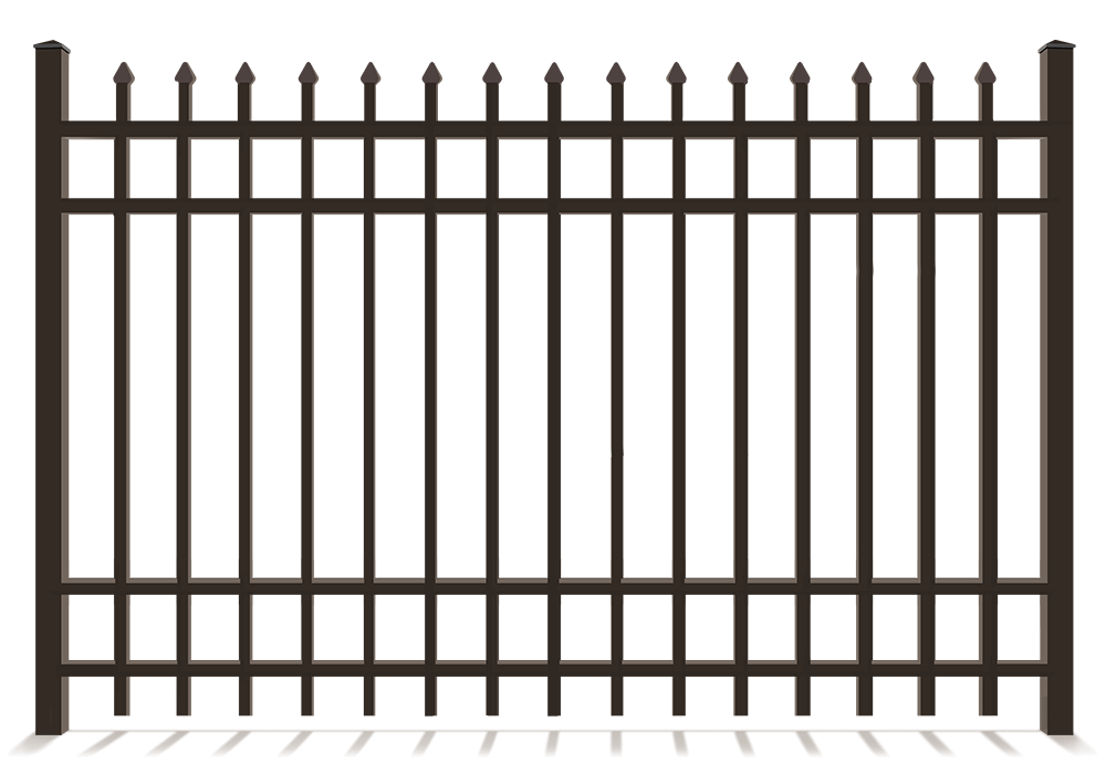 Decorative Black Metal Fence With 4 Rails in Flat Rock Alabama