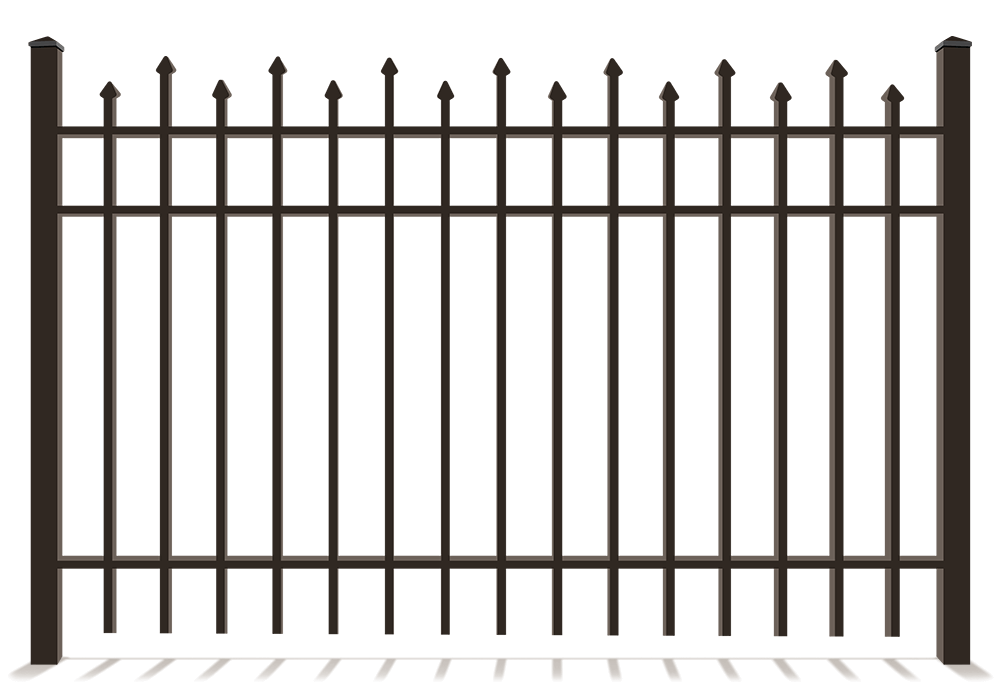 Ornamental Iron Fence With Staggered Pickets in Flat Rock Alabama